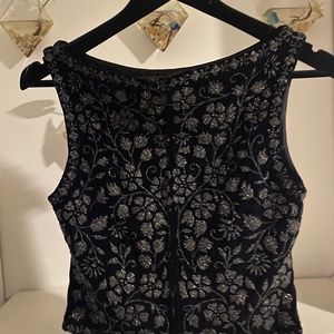 Tadashi vintage black beaded top
